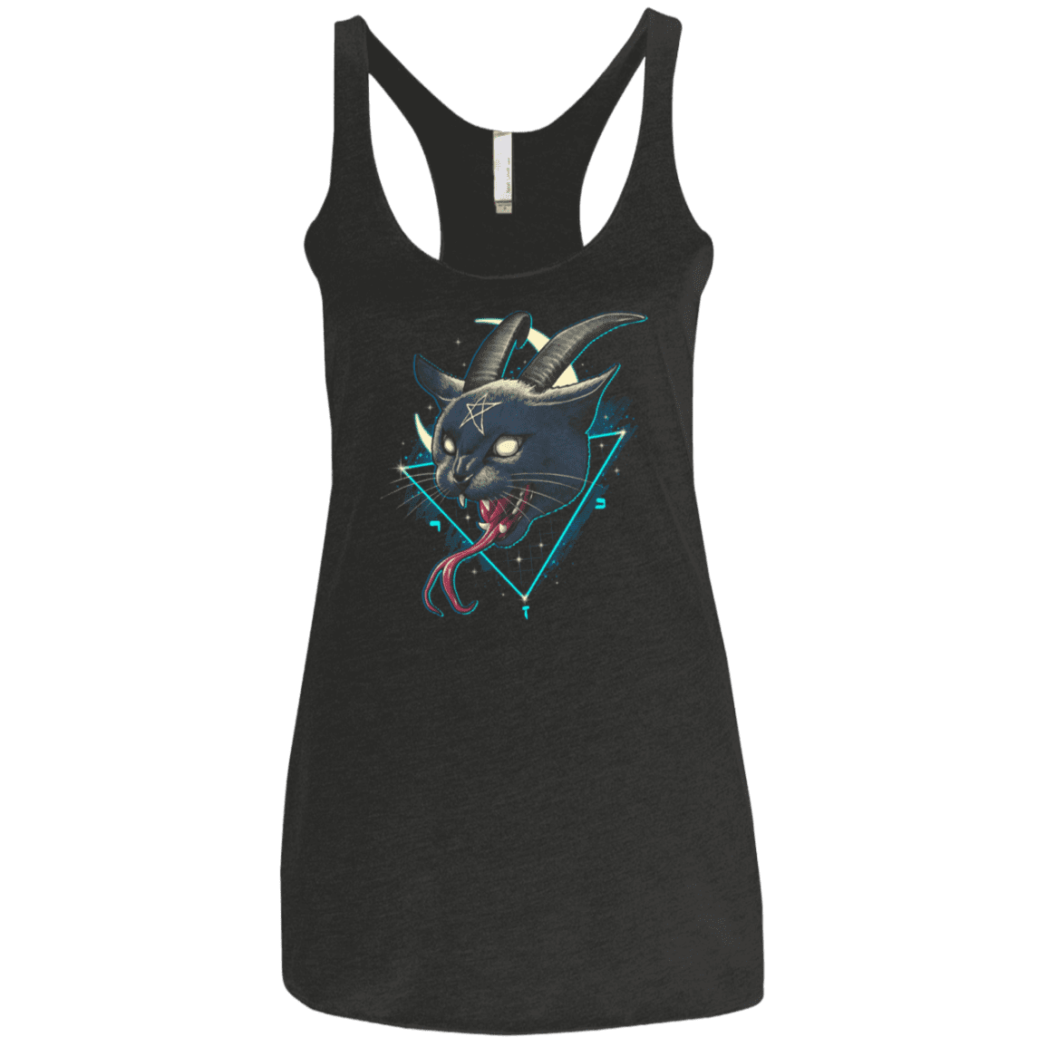 T-Shirts Vintage Black / X-Small Rad Devil Cat Women's Triblend Racerback Tank