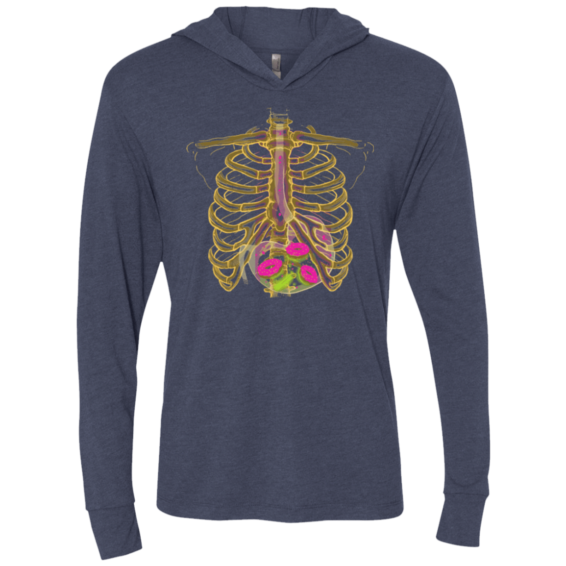 T-Shirts Vintage Navy / X-Small Radioactive Donuts Triblend Long Sleeve Hoodie Tee