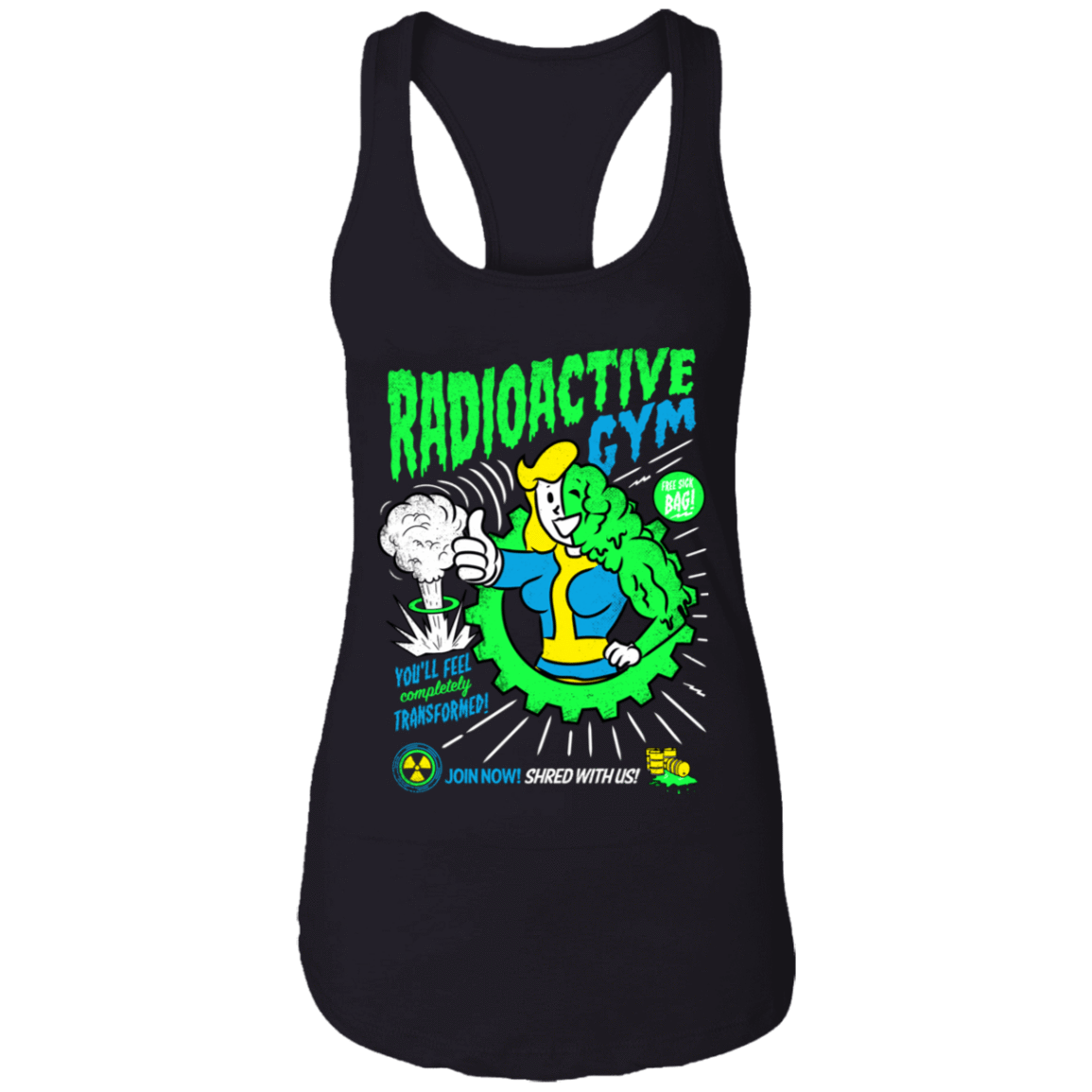 T-Shirts Black / X-Small Radioactive Gym Women's Racerback Tank
