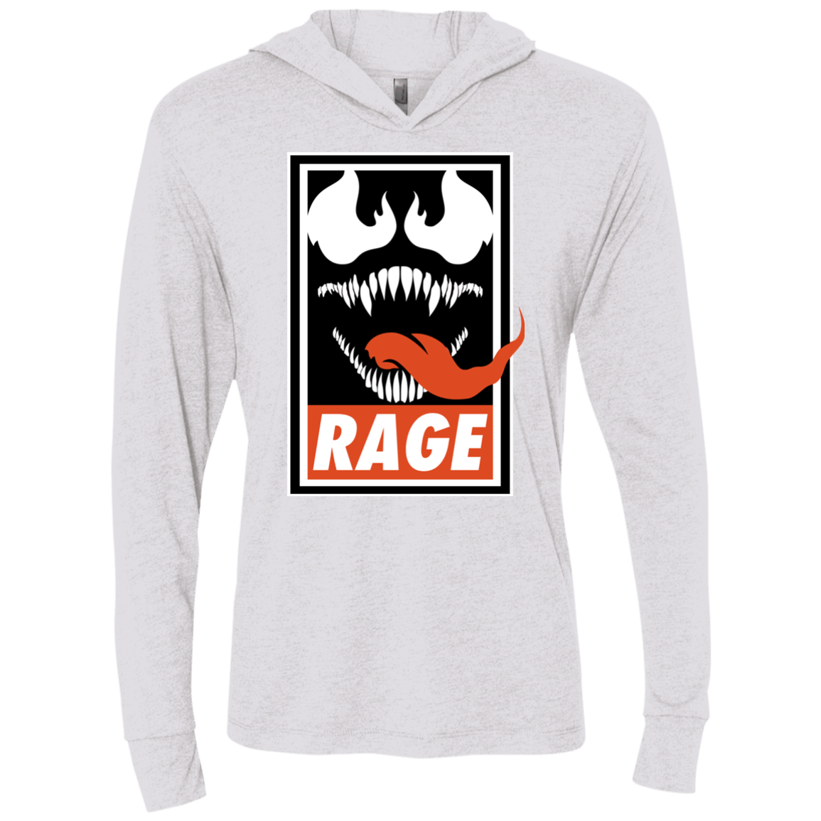 T-Shirts Heather White / X-Small Rage Triblend Long Sleeve Hoodie Tee
