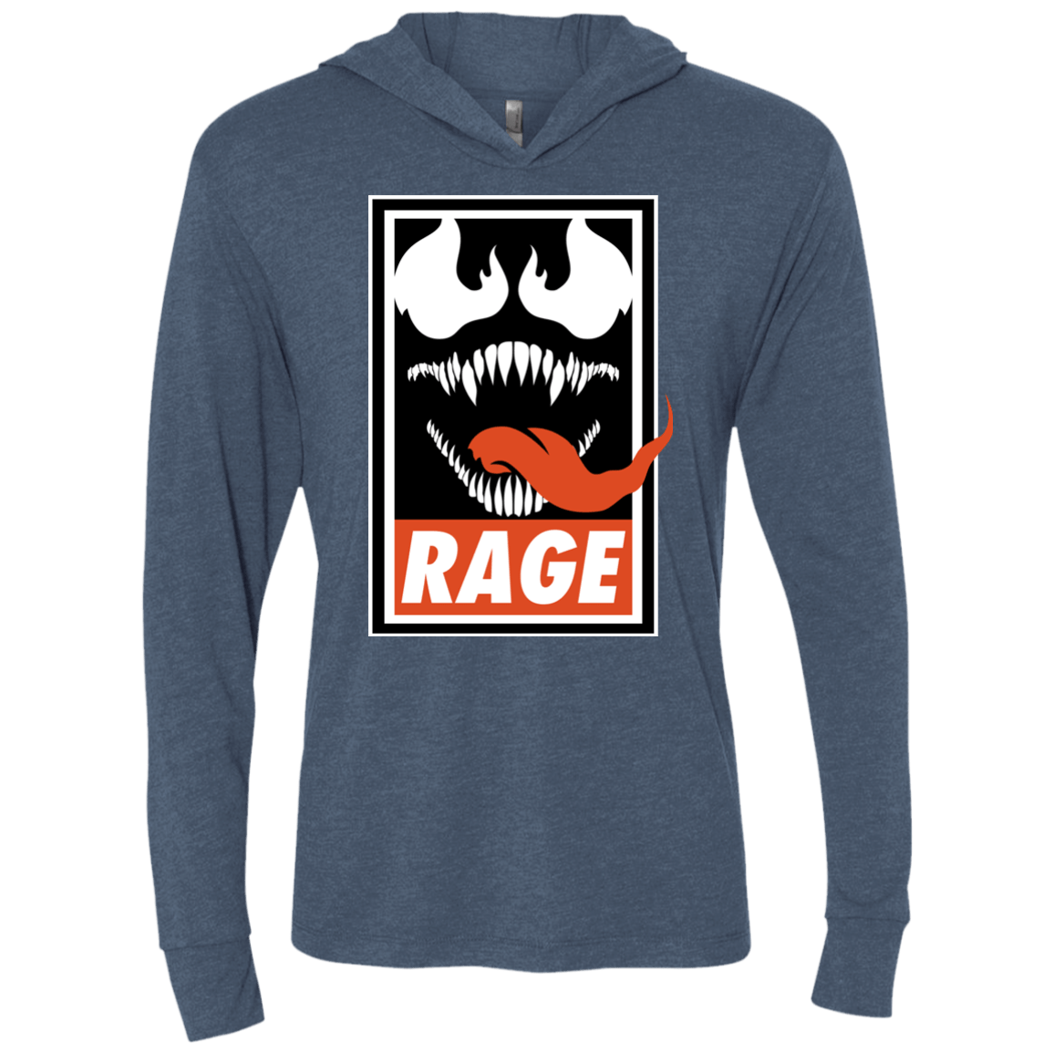 T-Shirts Indigo / X-Small Rage Triblend Long Sleeve Hoodie Tee