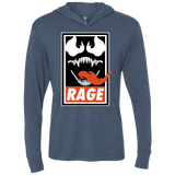 T-Shirts Indigo / X-Small Rage Triblend Long Sleeve Hoodie Tee