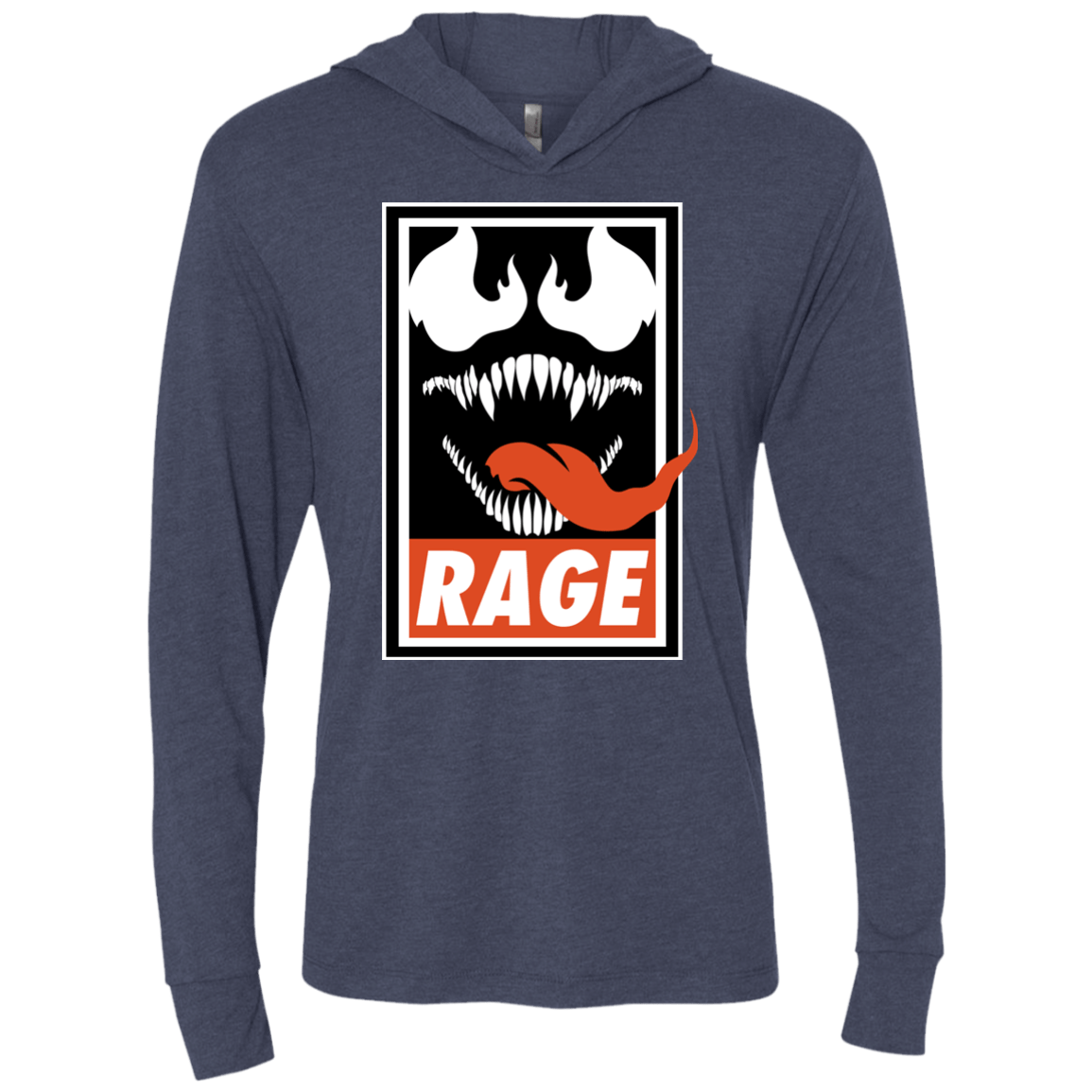 T-Shirts Vintage Navy / X-Small Rage Triblend Long Sleeve Hoodie Tee