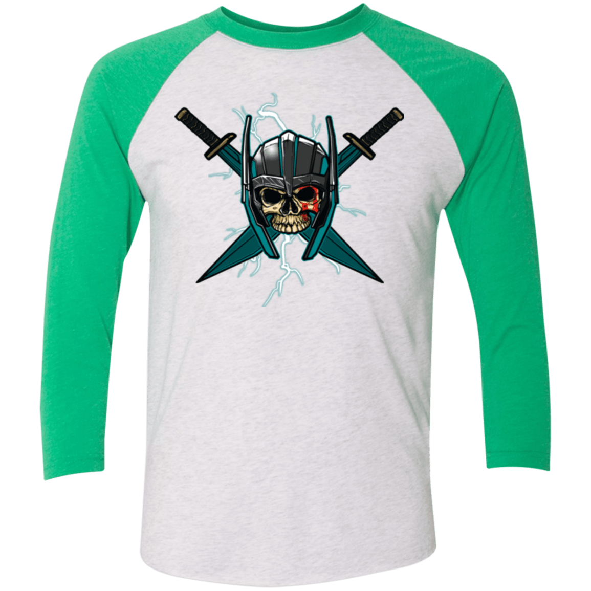 T-Shirts Heather White/Envy / X-Small Ragnarok Men's Triblend 3/4 Sleeve