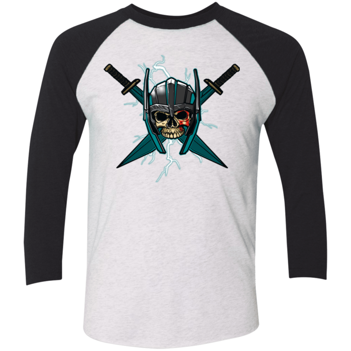 T-Shirts Heather White/Vintage Black / X-Small Ragnarok Men's Triblend 3/4 Sleeve