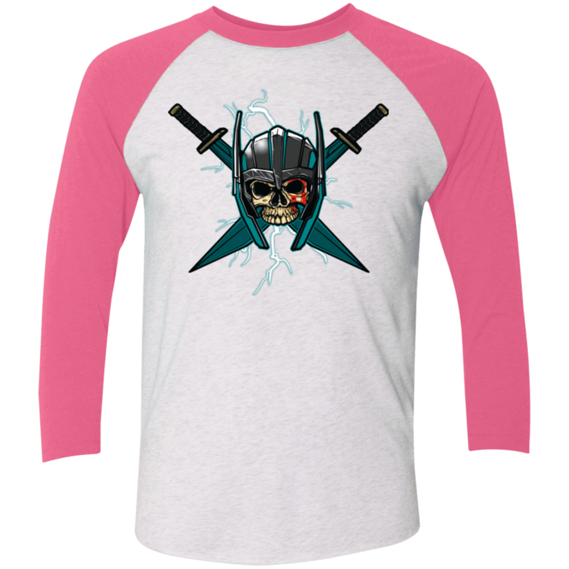 T-Shirts Heather White/Vintage Pink / X-Small Ragnarok Men's Triblend 3/4 Sleeve