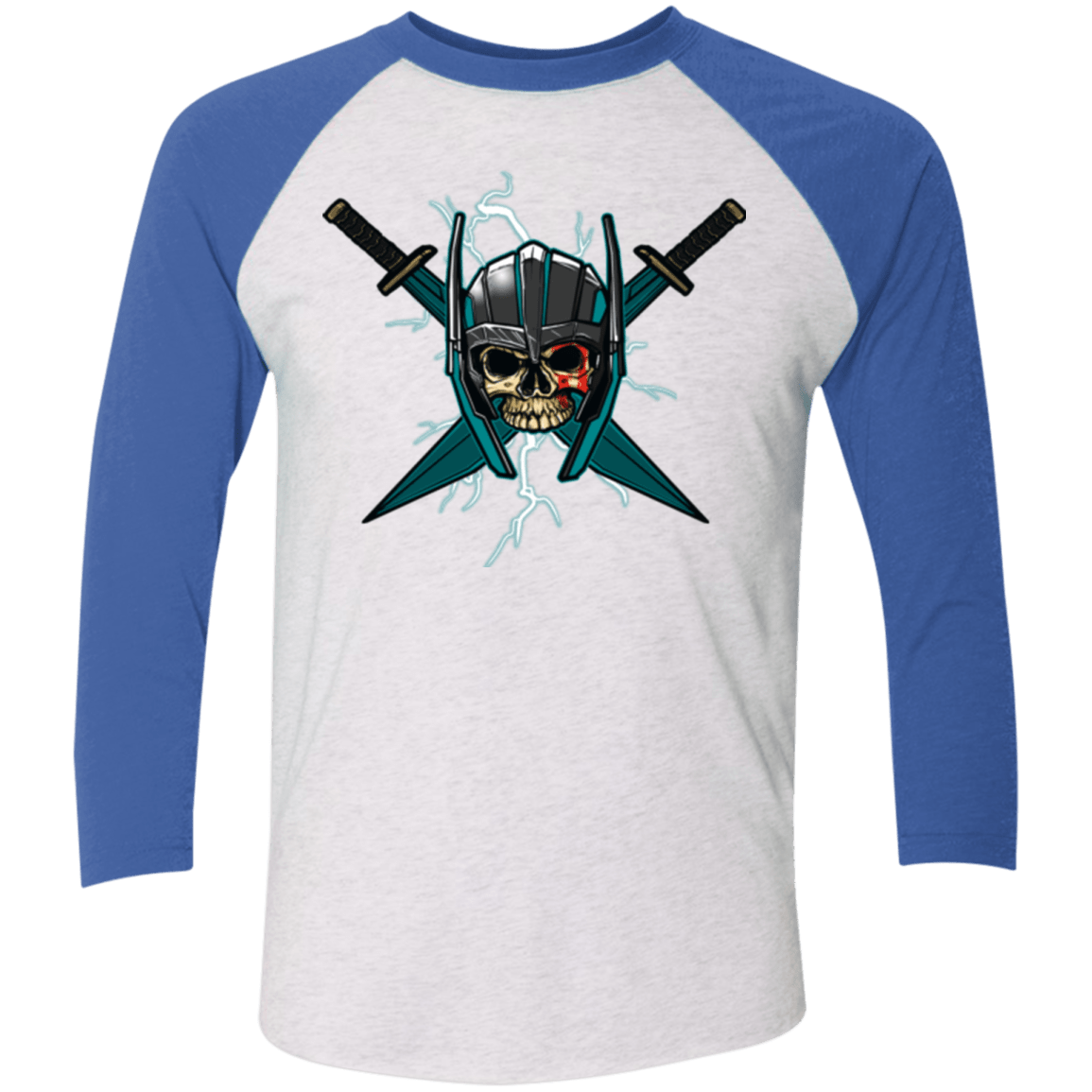 T-Shirts Heather White/Vintage Royal / X-Small Ragnarok Men's Triblend 3/4 Sleeve