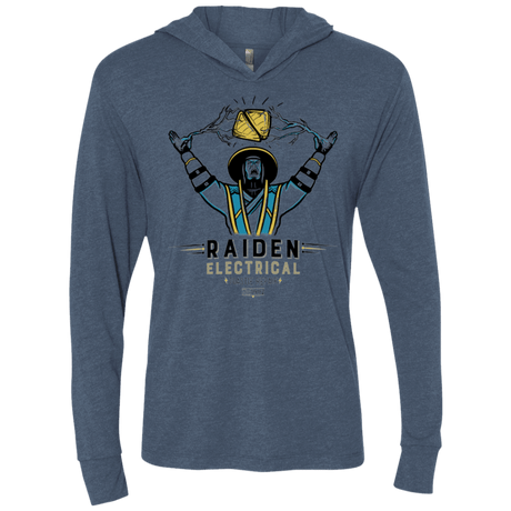 T-Shirts Indigo / X-Small Raiden Electrical Toastie Repair Triblend Long Sleeve Hoodie Tee