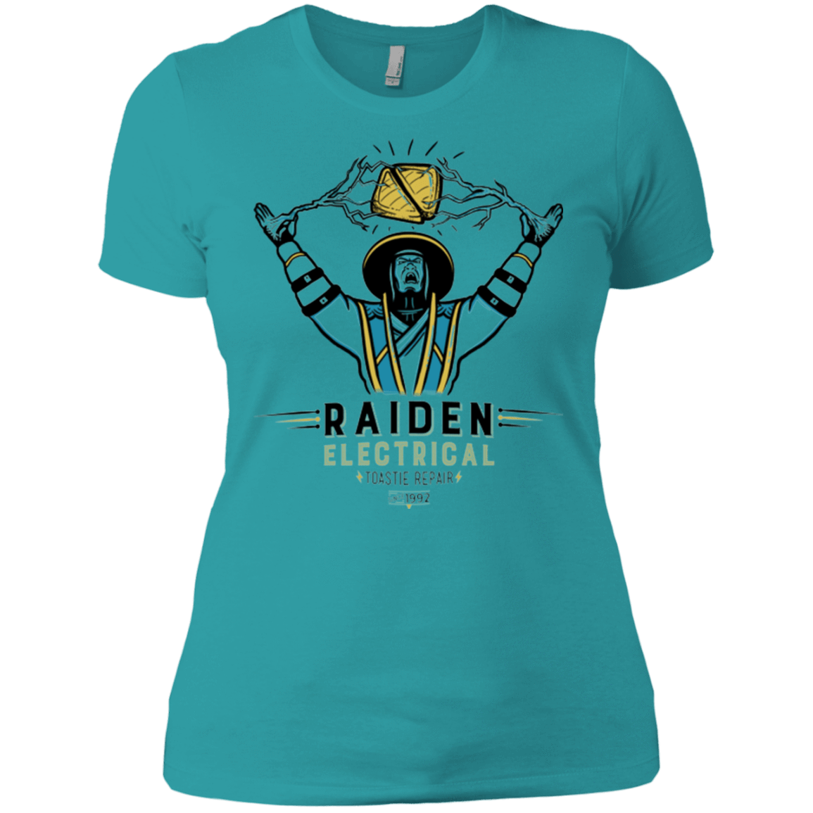 T-Shirts Tahiti Blue / X-Small Raiden Electrical Toastie Repair Women's Premium T-Shirt