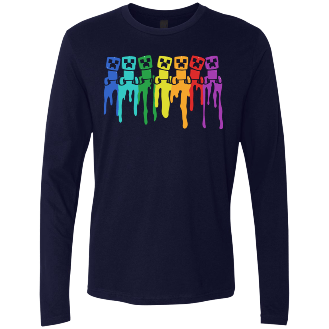 T-Shirts Midnight Navy / Small Rainbow Creeps Men's Premium Long Sleeve