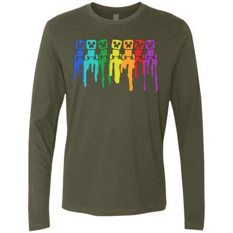 T-Shirts Military Green / Small Rainbow Creeps Men's Premium Long Sleeve