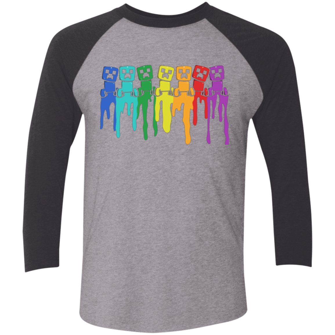 T-Shirts Premium Heather/ Vintage Black / X-Small Rainbow Creeps Triblend 3/4 Sleeve