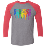 T-Shirts Premium Heather/ Vintage Red / X-Small Rainbow Creeps Triblend 3/4 Sleeve