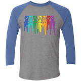 T-Shirts Premium Heather/ Vintage Royal / X-Small Rainbow Creeps Triblend 3/4 Sleeve