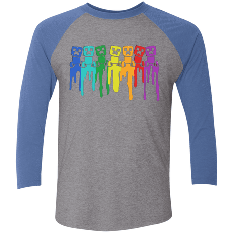 T-Shirts Premium Heather/ Vintage Royal / X-Small Rainbow Creeps Triblend 3/4 Sleeve