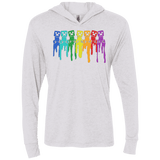 T-Shirts Heather White / X-Small Rainbow Creeps Triblend Long Sleeve Hoodie Tee
