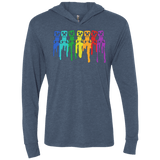 T-Shirts Indigo / X-Small Rainbow Creeps Triblend Long Sleeve Hoodie Tee