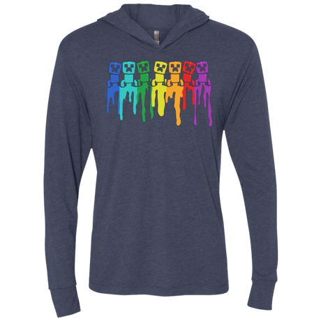 T-Shirts Vintage Navy / X-Small Rainbow Creeps Triblend Long Sleeve Hoodie Tee