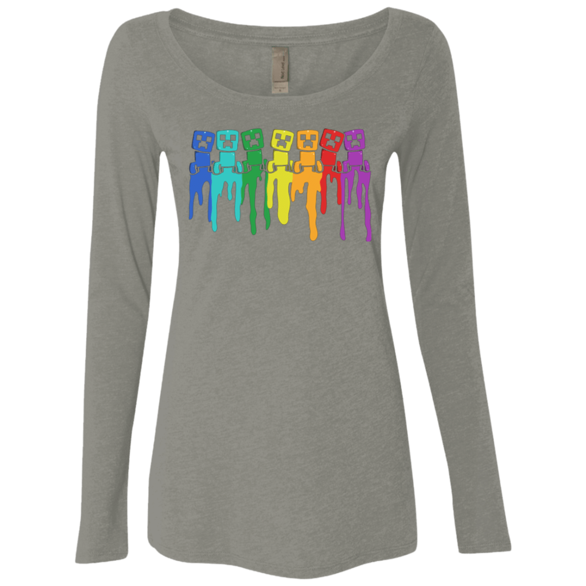 T-Shirts Venetian Grey / Small Rainbow Creeps Women's Triblend Long Sleeve Shirt