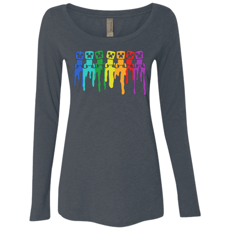 T-Shirts Vintage Navy / Small Rainbow Creeps Women's Triblend Long Sleeve Shirt