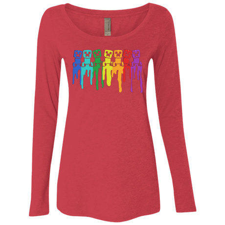 T-Shirts Vintage Red / Small Rainbow Creeps Women's Triblend Long Sleeve Shirt