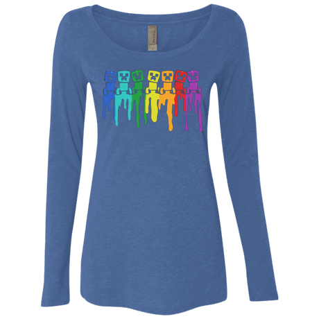 T-Shirts Vintage Royal / Small Rainbow Creeps Women's Triblend Long Sleeve Shirt