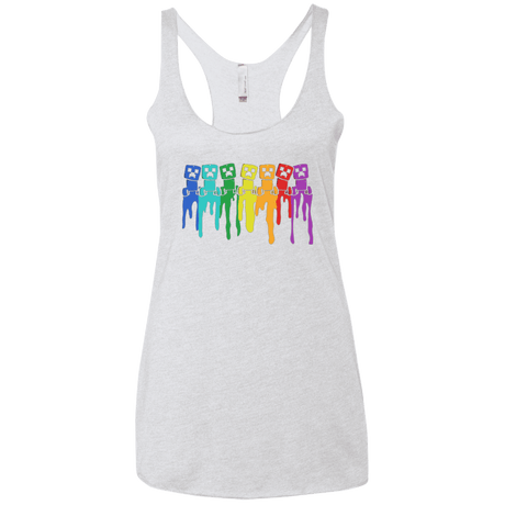 T-Shirts Heather White / X-Small Rainbow Creeps Women's Triblend Racerback Tank