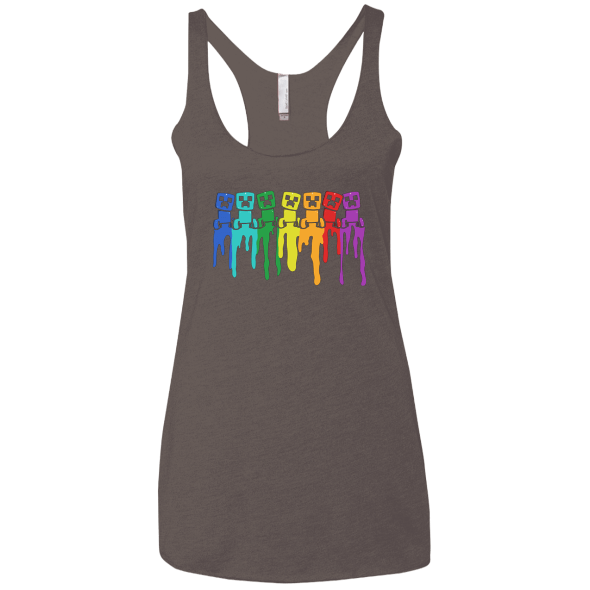T-Shirts Macchiato / X-Small Rainbow Creeps Women's Triblend Racerback Tank