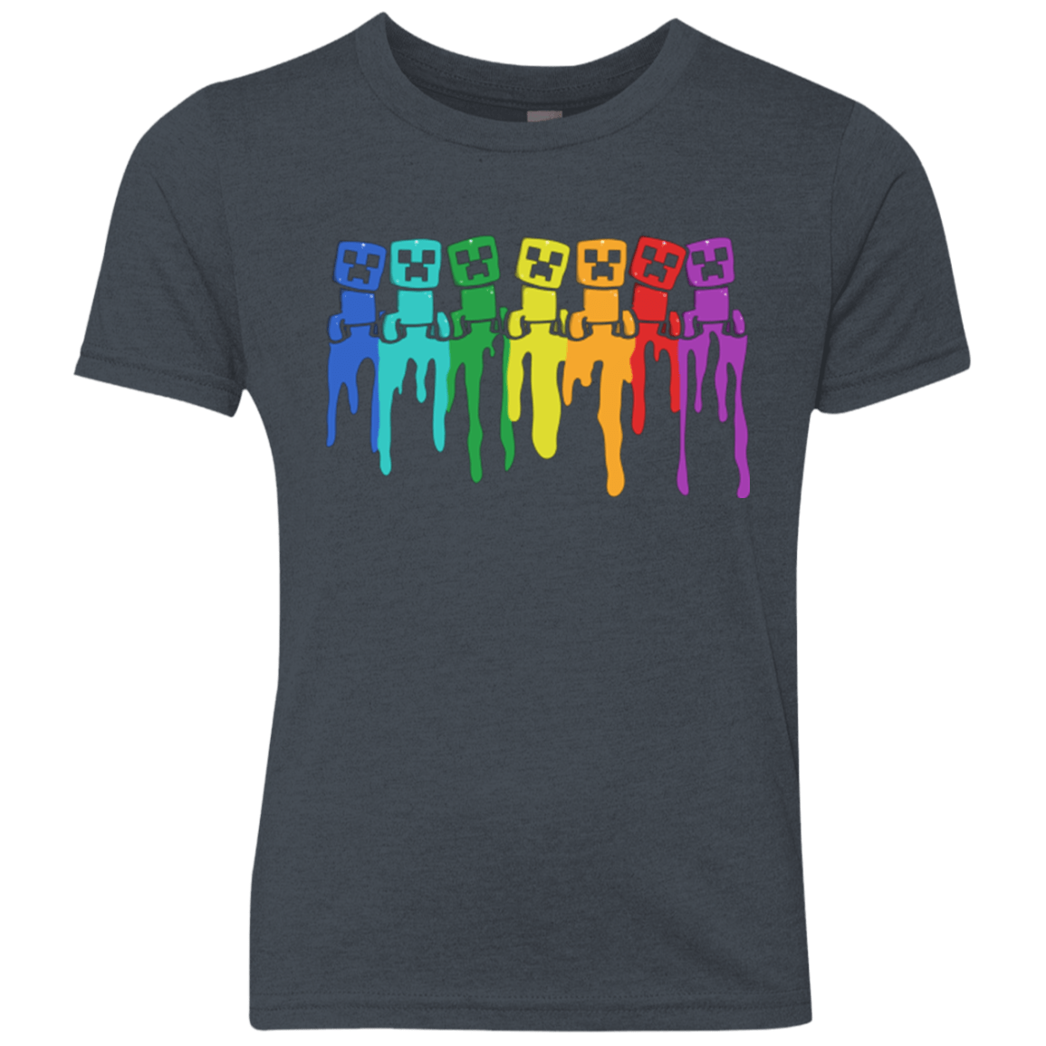 T-Shirts Vintage Navy / YXS Rainbow Creeps Youth Triblend T-Shirt