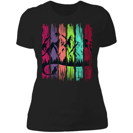 T-Shirts Black / S Rainbow Fox Tail Women's Premium T-Shirt