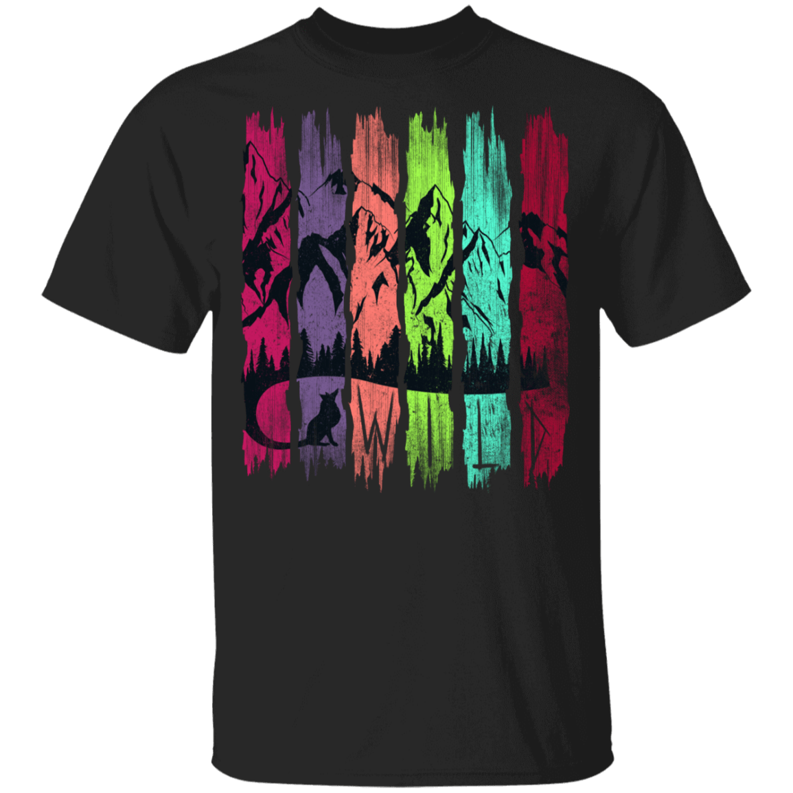 T-Shirts Black / YXS Rainbow Fox Tail Youth T-Shirt