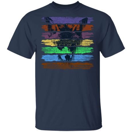 T-Shirts Navy / S Rainbow Wolf T-Shirt