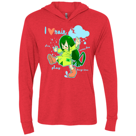 T-Shirts Vintage Red / X-Small Rainy Day Triblend Long Sleeve Hoodie Tee