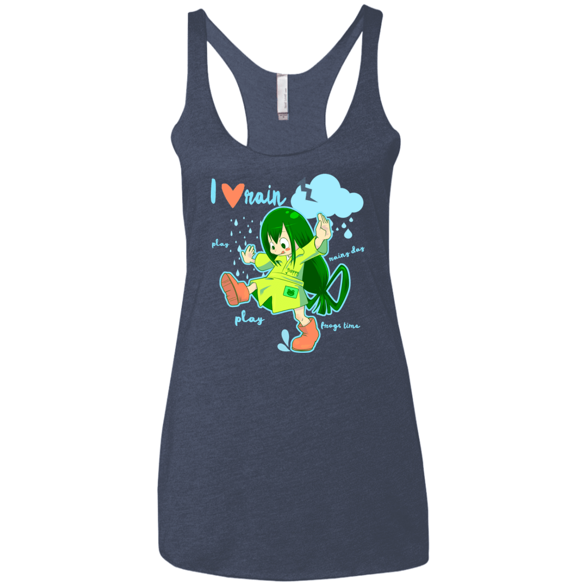T-Shirts Vintage Navy / X-Small Rainy Day Women's Triblend Racerback Tank