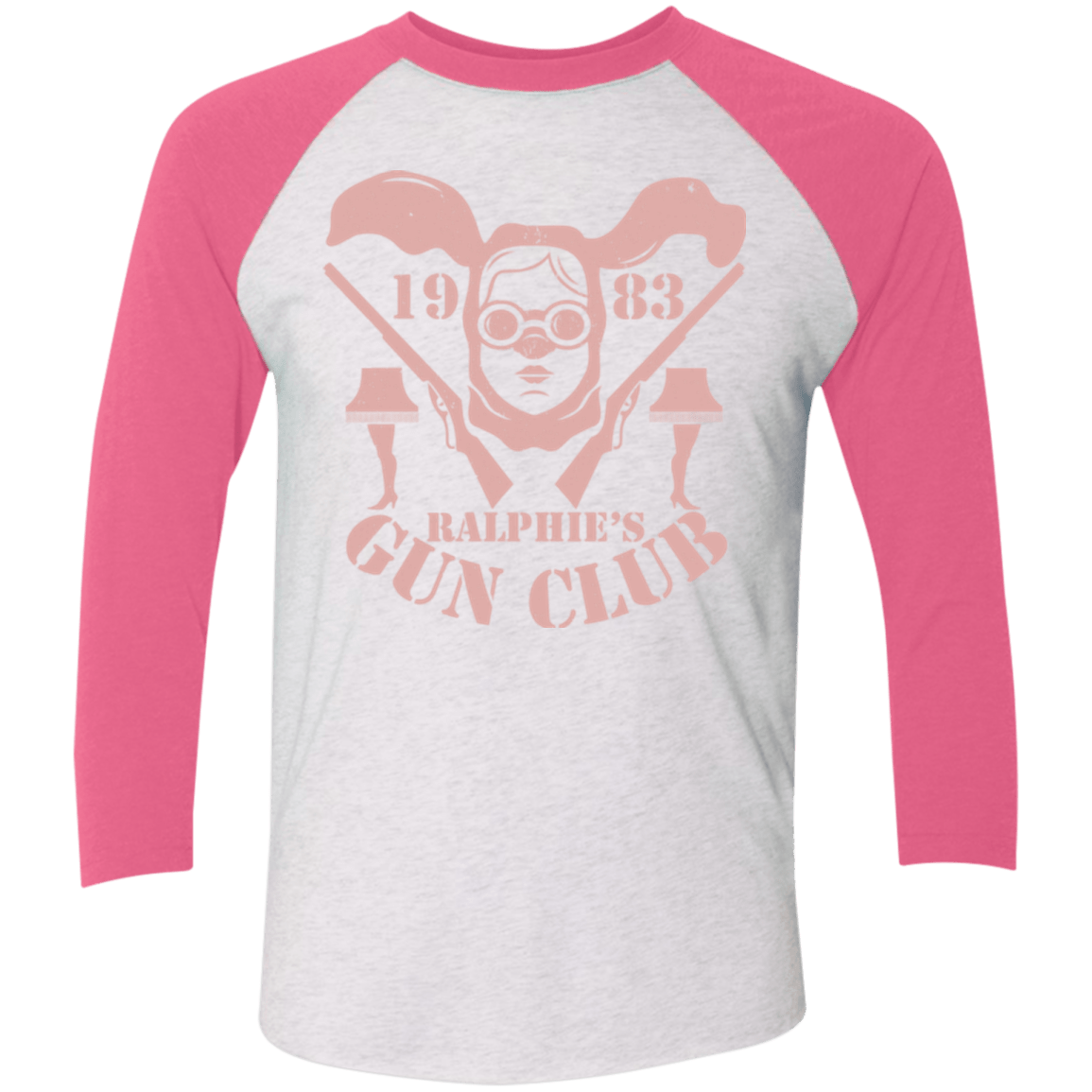 T-Shirts Heather White/Vintage Pink / X-Small Ralphies Gun Club Triblend 3/4 Sleeve