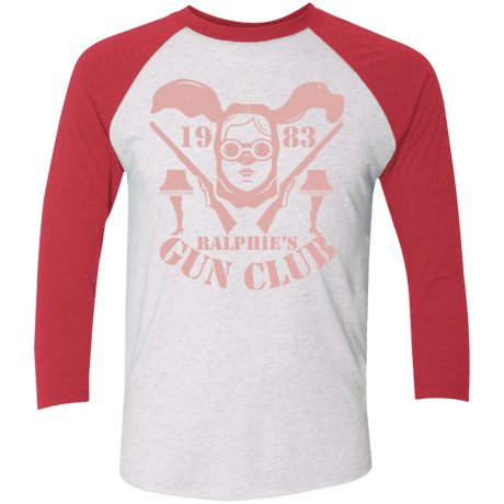 T-Shirts Heather White/Vintage Red / X-Small Ralphies Gun Club Triblend 3/4 Sleeve