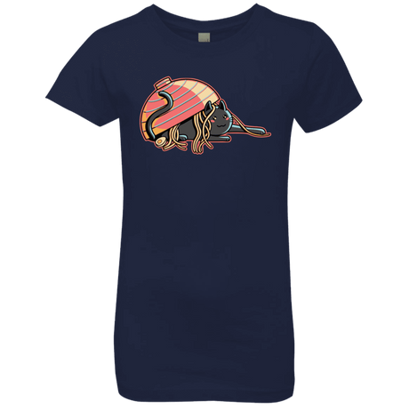 T-Shirts Midnight Navy / YXS Ramen Loving Cat Girls Premium T-Shirt