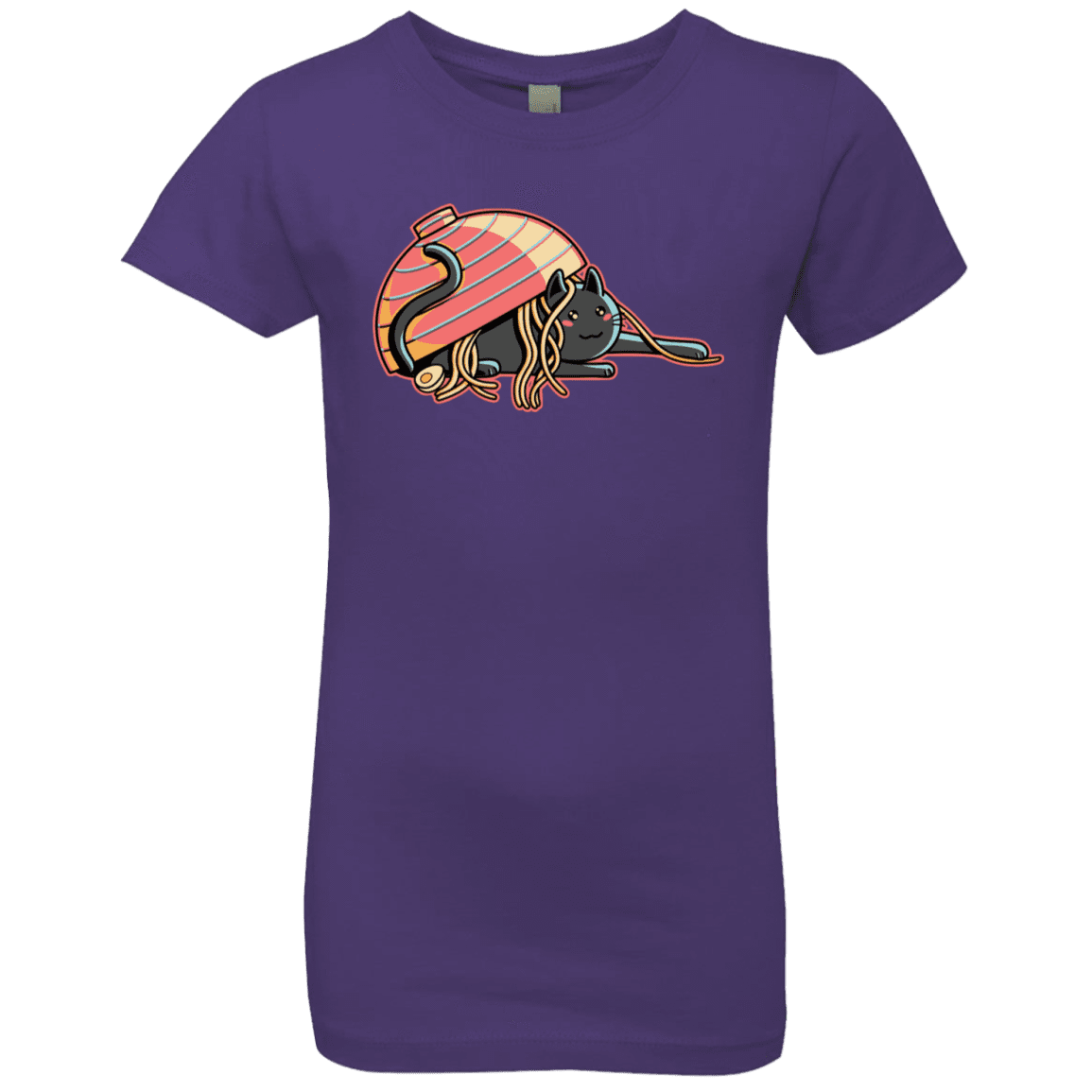 T-Shirts Purple Rush / YXS Ramen Loving Cat Girls Premium T-Shirt