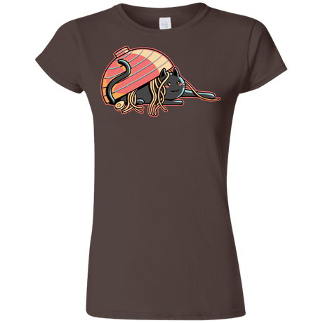 T-Shirts Dark Chocolate / S Ramen Loving Cat Junior Slimmer-Fit T-Shirt