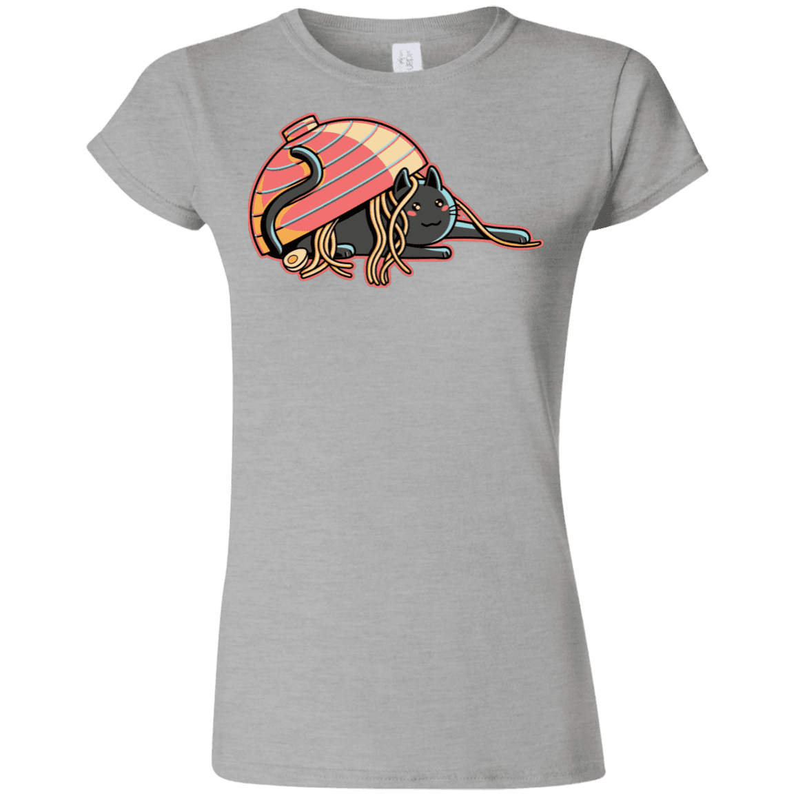 T-Shirts Sport Grey / S Ramen Loving Cat Junior Slimmer-Fit T-Shirt