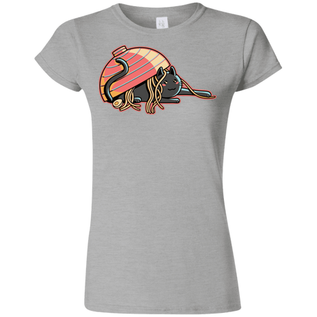 T-Shirts Sport Grey / S Ramen Loving Cat Junior Slimmer-Fit T-Shirt