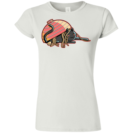 T-Shirts White / S Ramen Loving Cat Junior Slimmer-Fit T-Shirt