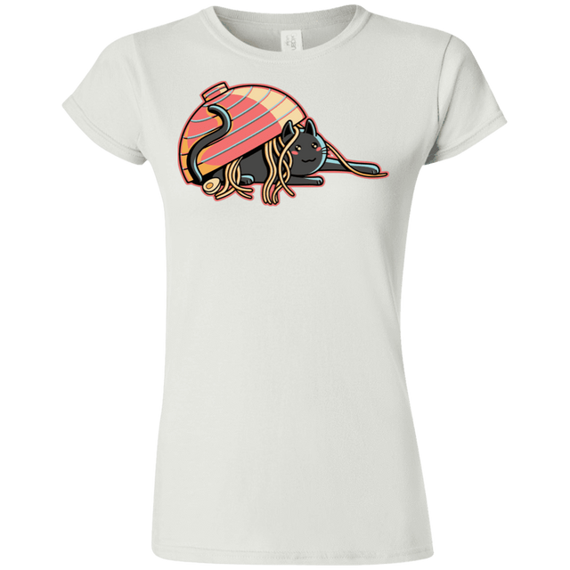 T-Shirts White / S Ramen Loving Cat Junior Slimmer-Fit T-Shirt