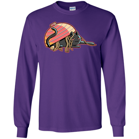 T-Shirts Purple / S Ramen Loving Cat Men's Long Sleeve T-Shirt