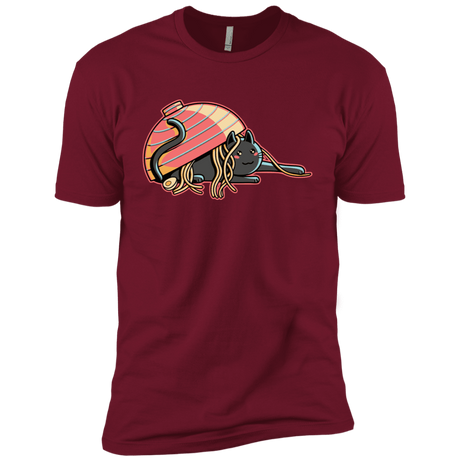 T-Shirts Cardinal / X-Small Ramen Loving Cat Men's Premium T-Shirt
