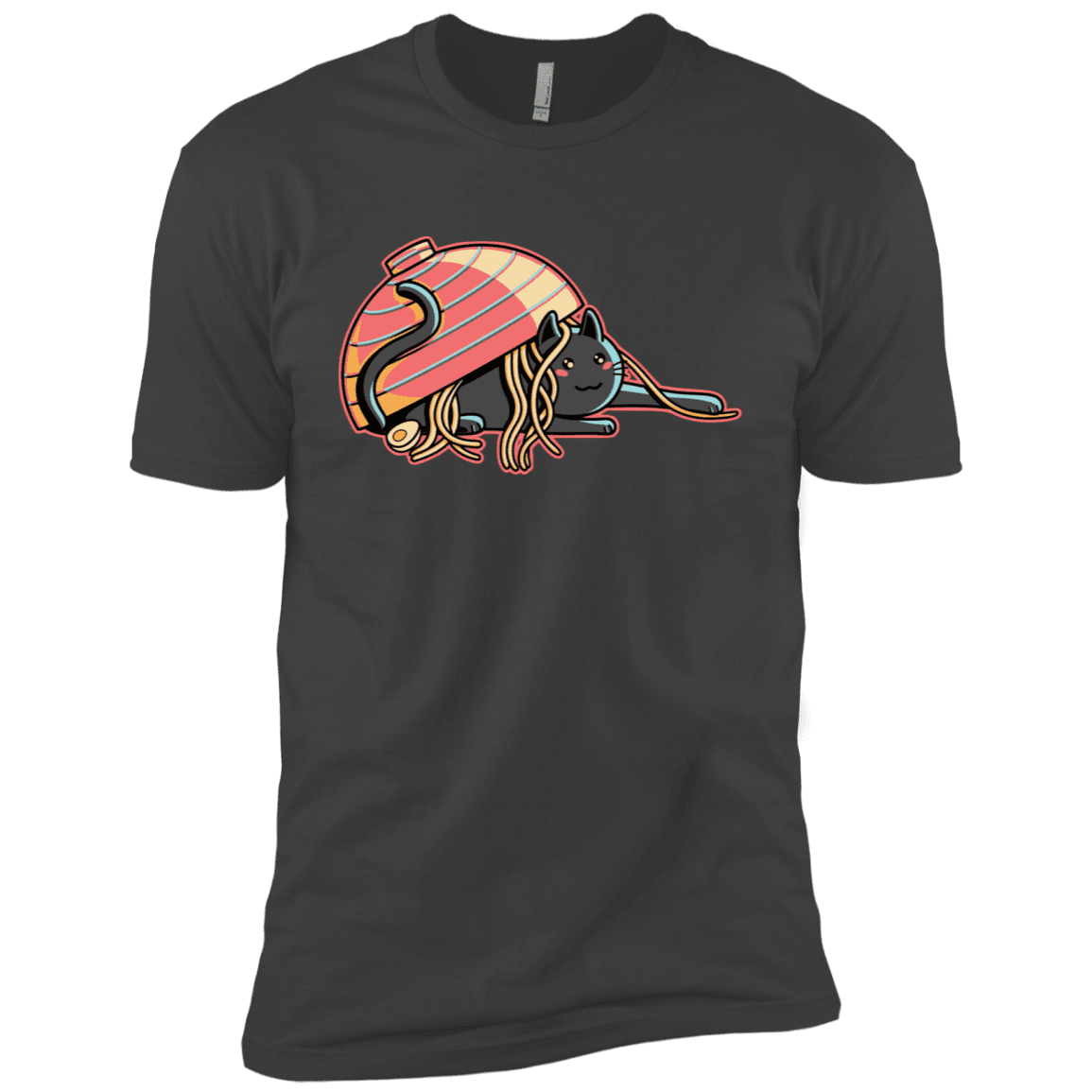 T-Shirts Heavy Metal / X-Small Ramen Loving Cat Men's Premium T-Shirt