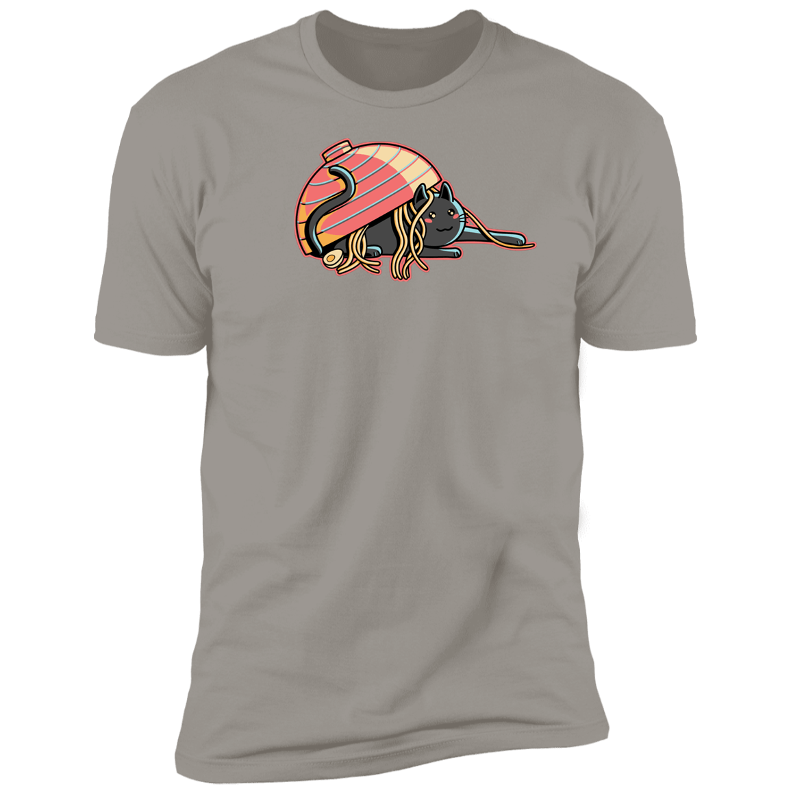 T-Shirts Light Grey / S Ramen Loving Cat Men's Premium T-Shirt