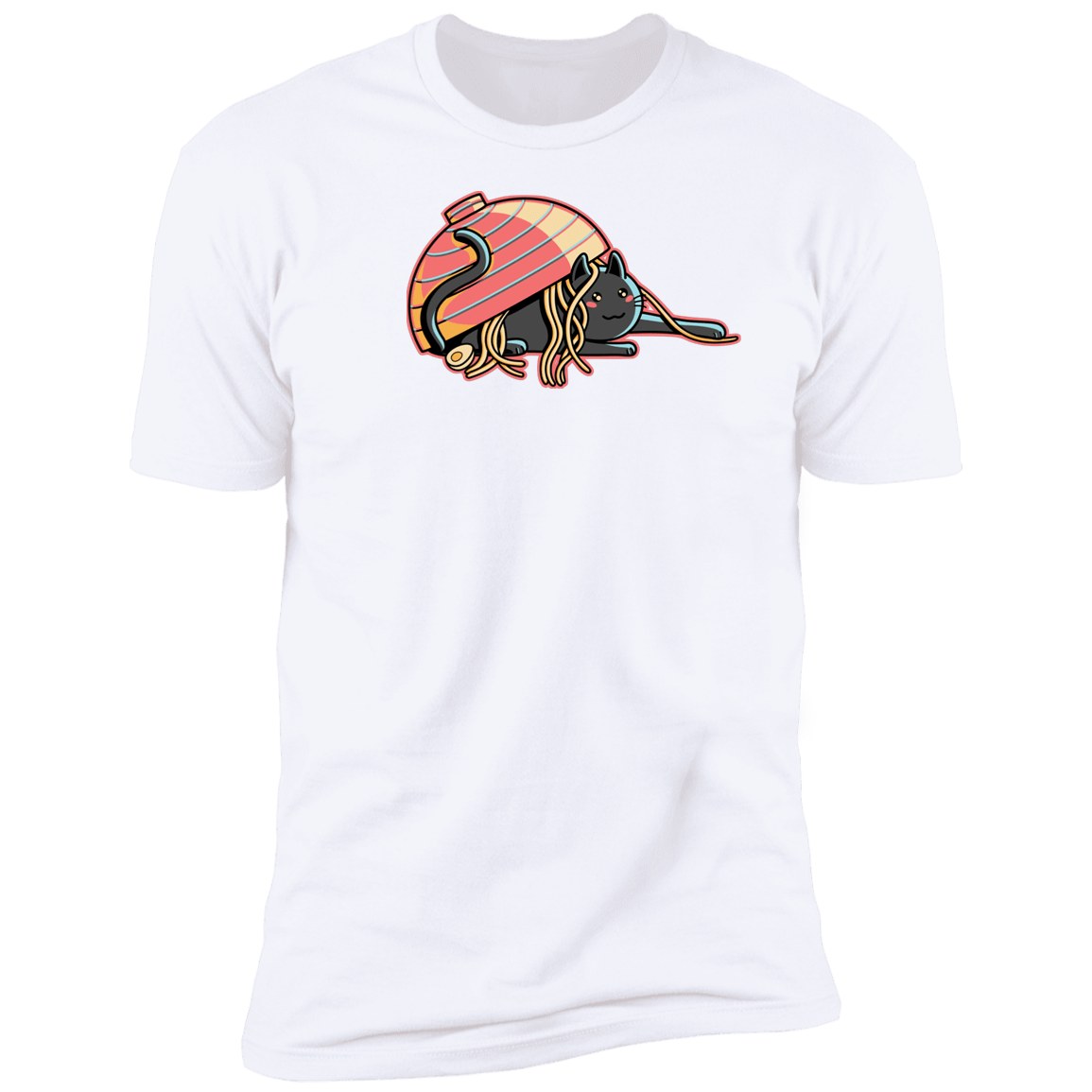 T-Shirts White / S Ramen Loving Cat Men's Premium T-Shirt