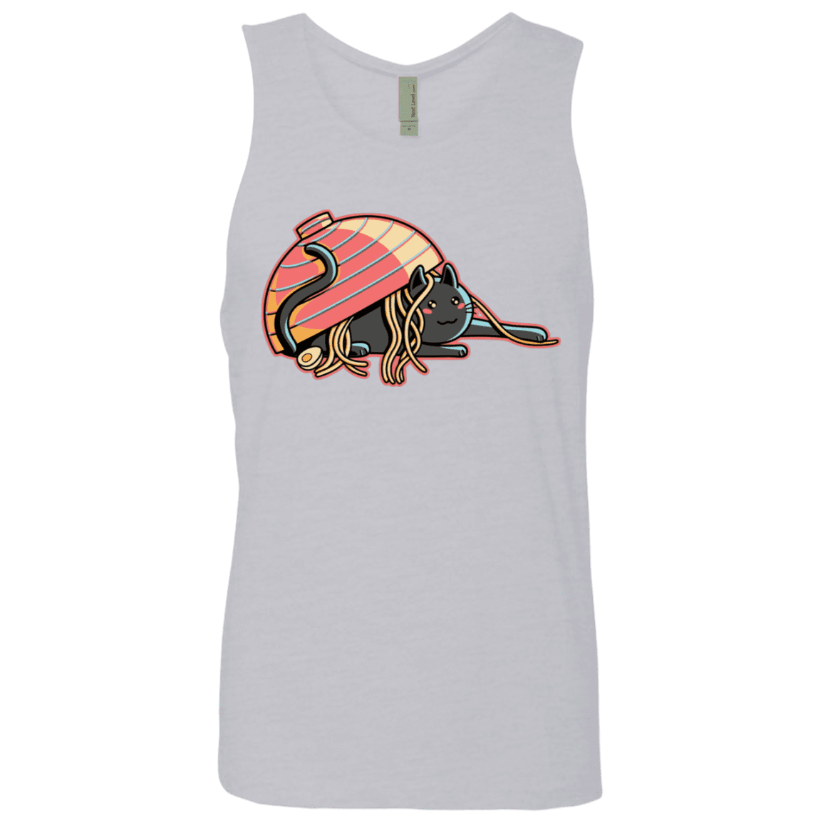 T-Shirts Heather Grey / S Ramen Loving Cat Men's Premium Tank Top