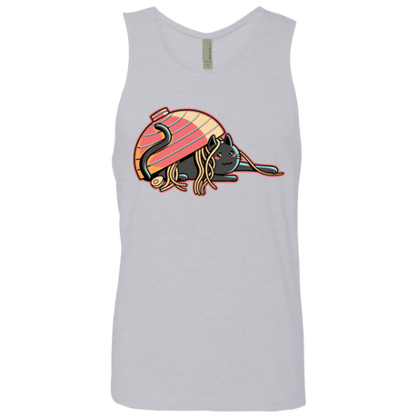 T-Shirts Heather Grey / S Ramen Loving Cat Men's Premium Tank Top